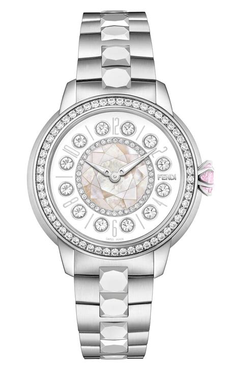 fendi ishine diamond watch|Fendi o'lock diamond watch.